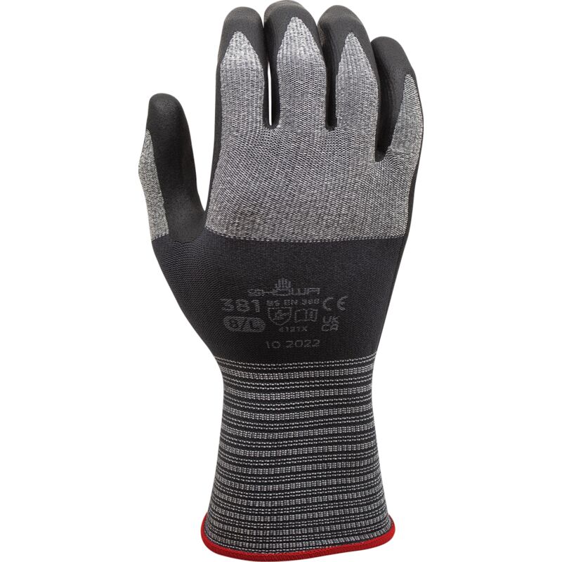 foto del prodotto 381 guanto da lavoro senza cuciture microfibre nitrile usi generici 7 m showa