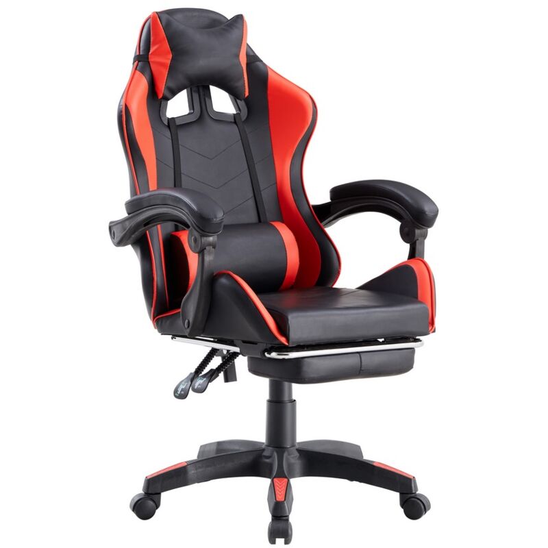 foto del prodotto we home poltrona sedia gaming casa e ufficio da scrivania con poggiapiedi e schienale reclinabile