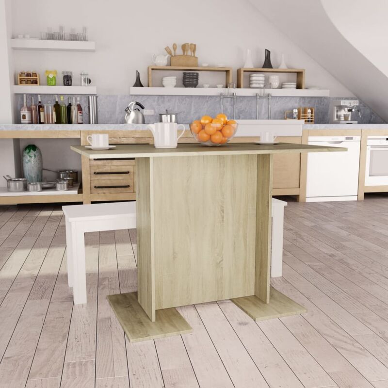 foto del prodotto vidaxl tavolo da pranzo rovere sonoma 110x60x75cm in legno multistrato