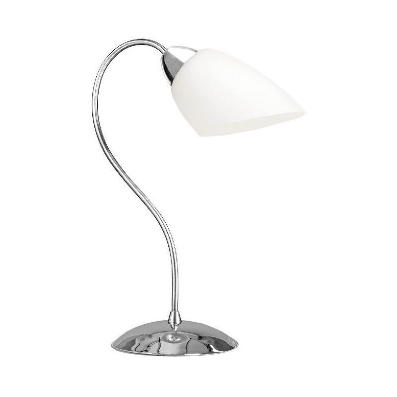 foto del prodotto epikasa lampada da tavolo viletta, metallo, vetro, cromo, bianco, 22x22x44 cm