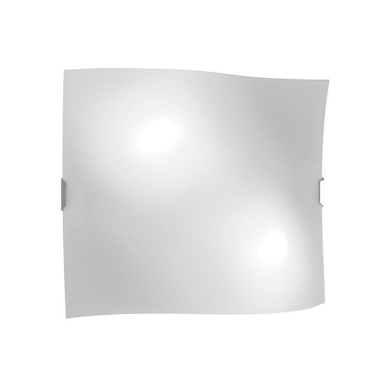 foto del prodotto applique contemporanea wing metallo vetro bianco satinato 2 luci e27 45cm