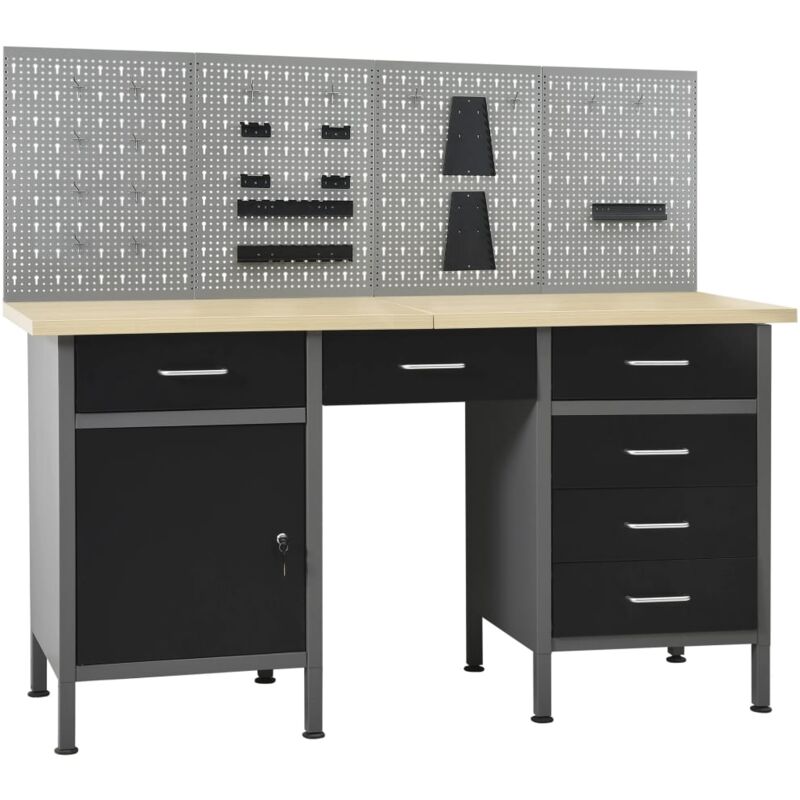foto del prodotto homemiyn furniture limited banco da lavoro con 4 pannelli a parete