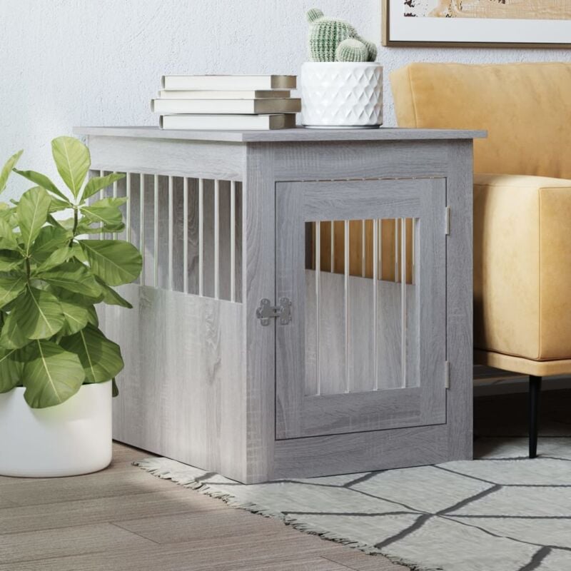foto del prodotto gabbia cani da arredamento grigio sonoma 55x75x65cm multistrato vidaxl