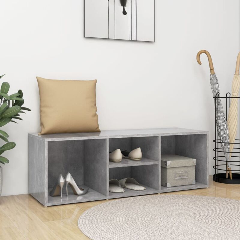 foto del prodotto panca porta scarpe grigio cemento 105x35x35cm legno multistrato vidaxl