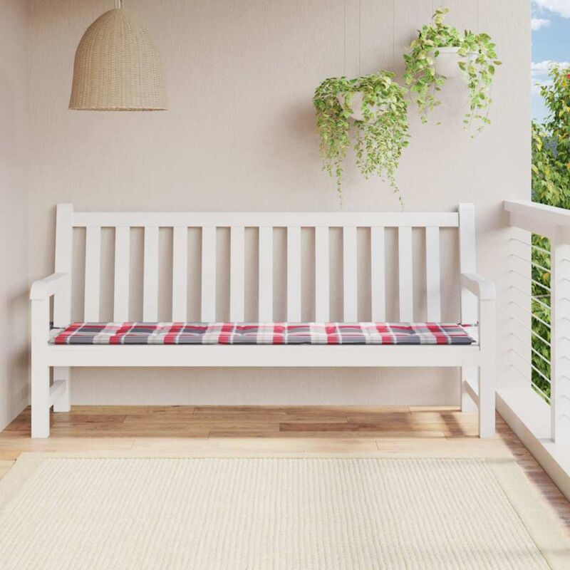 foto del prodotto cuscino per panca a quadri rossi 200x50x4cm tessuto oxford vidaxl