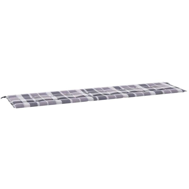 foto del prodotto cuscino per panca a quadri grigi 200x50x4cm tessuto oxford vidaxl