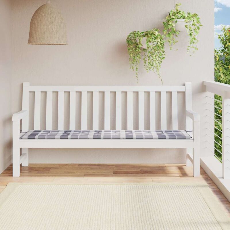 foto del prodotto furniture limited cuscino per panca a quadri grigi 200x50x4cm