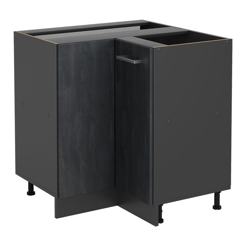 foto del prodotto mobile ad angolo cucina r line, calcestruzzo nero, 75.6 cm senza piano di lavoro, vicco