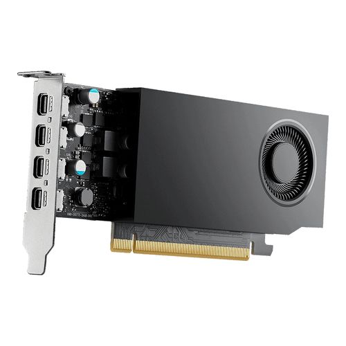 immagine 0 del prodotto pny vga quadro rtx a400 4gb, 4x mini dp, 3x mdp to dp adapter, 1x atx bracket, low profile