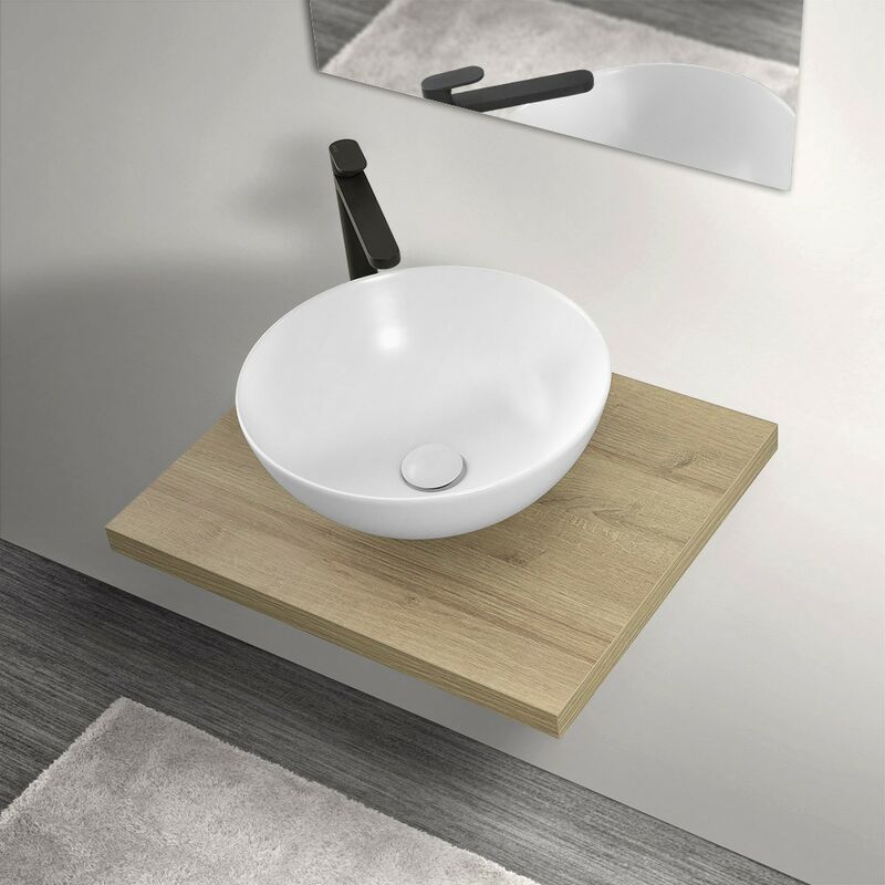 foto del prodotto mensola porta lavabo rovere per lavabi da appoggio da 60 cm serie master
