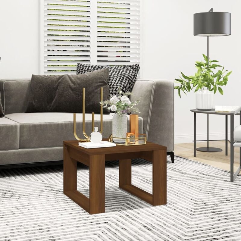 foto del prodotto vidaxl tavolino da salotto rovere marrone 50x50x35cm legno multistrato