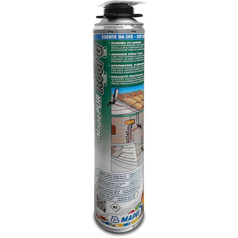 foto del prodotto mapepur roof g schiuma poliuretanica autoespandente adesiva 750 ml mapei