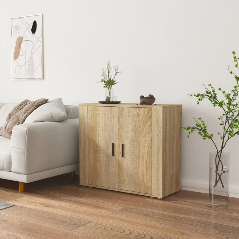 foto del prodotto vidaxl credenza rovere sonoma 80x33x70 cm in legno multistrato