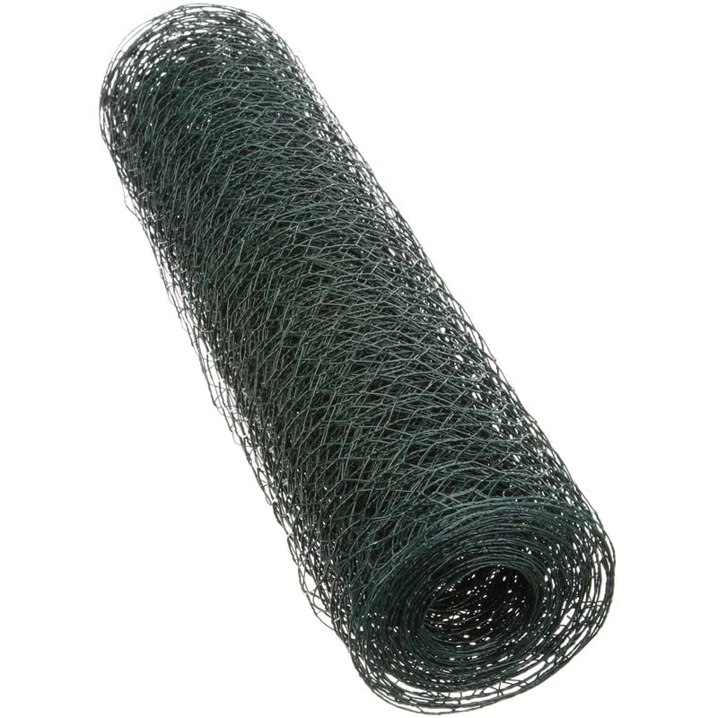 foto del prodotto 381320 rete per recinzione plastificata a maglia con rivestimento per piante e animali, rotolo di 10 m, verde, 25 x 0.8 x 500 mm xclou