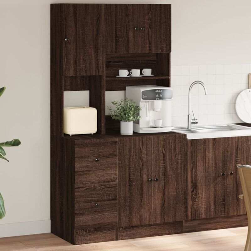 foto del prodotto vidaxl mobile da cucina rovere marrone 95x50x180 cm legno multistrato