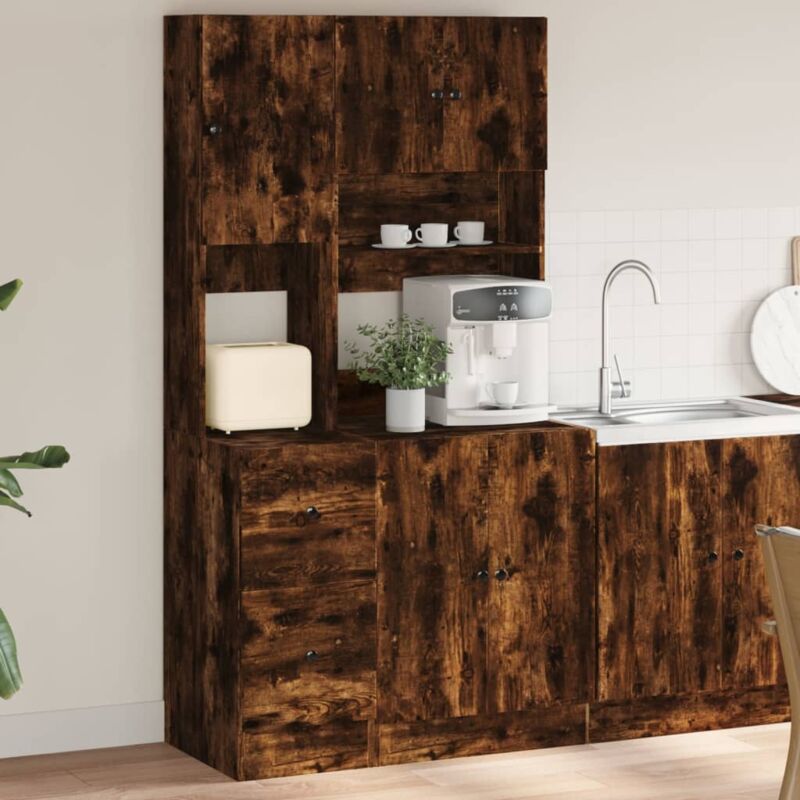 foto del prodotto vidaxl mobile da cucina rovere fumo 95x50x180 cm legno multistrato