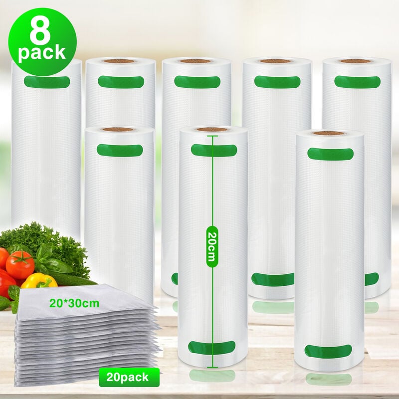 foto del prodotto hengda sacchetto sottovuoto per alimenti. sacchetto sottovuoto 20 x 600 cm approvato dalla fda senza bpa. per confezionatore sottovuoto. forno a