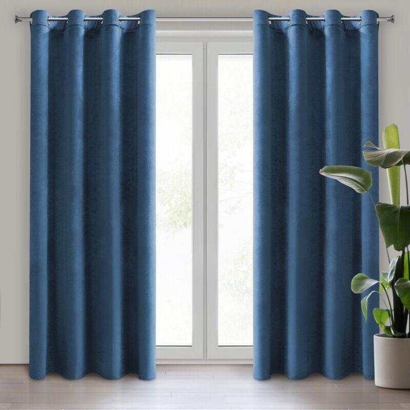 foto del prodotto tenda pronta d91 rosa 140 x 250 cm blu marino