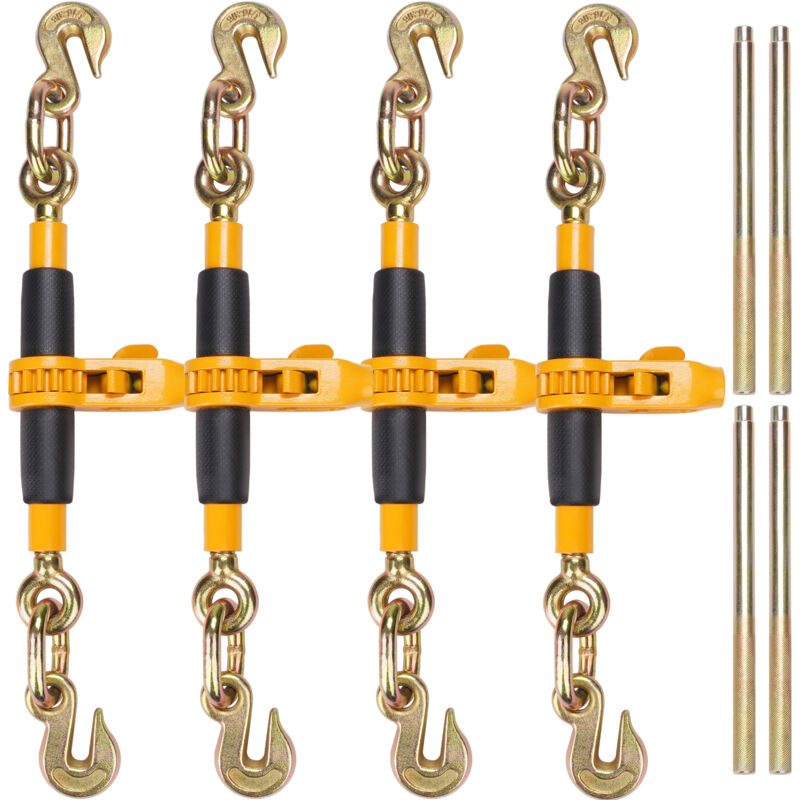 foto del prodotto vevor leganti a catena con cricchetto, leganti per carichi pesanti da 3 8 1 2, ganci g80 carico max. 5443kg, maniglia antiscivolo, leganti a catena