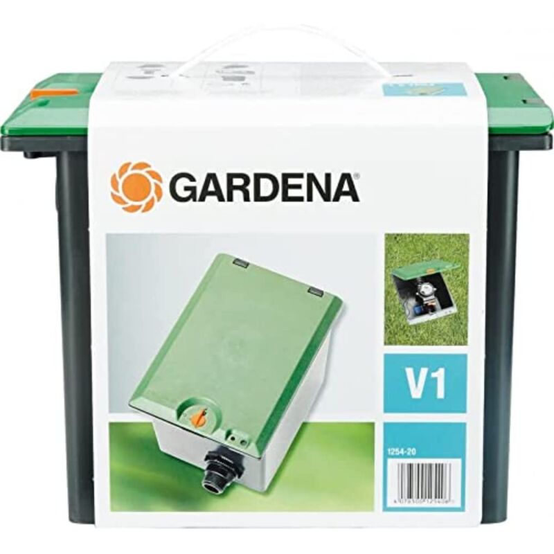 foto del prodotto gardena pozzetto raccordato v1 pozzetto da incasso nel terreno per il montaggio sotterraneo di valvole di irrigazione, con sicura per bambini