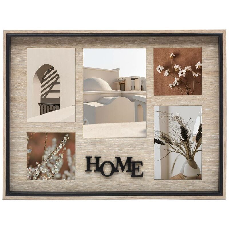 foto del prodotto atmosphera collage di foto in legno ewen 5 foto h31,8cm cr ateur d int rieur