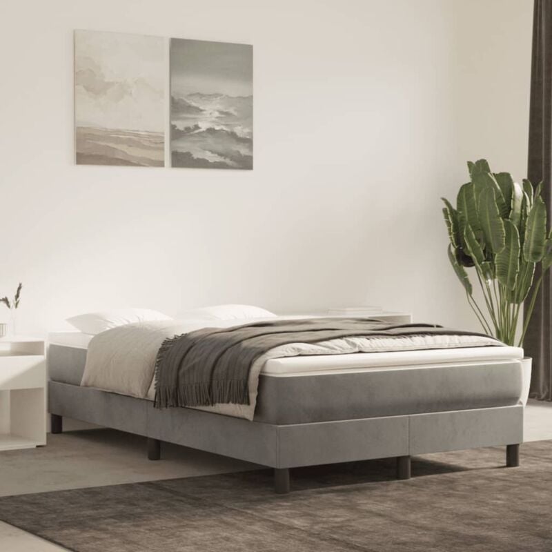 foto del prodotto vidaxl giroletto senza materasso grigio chiaro 120x200 cm velluto
