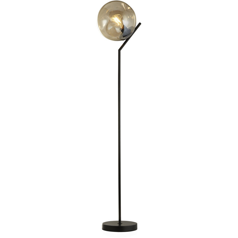 foto del prodotto searchlight piantana contemporaneo punch acciaio nero vetro 1 luce e27