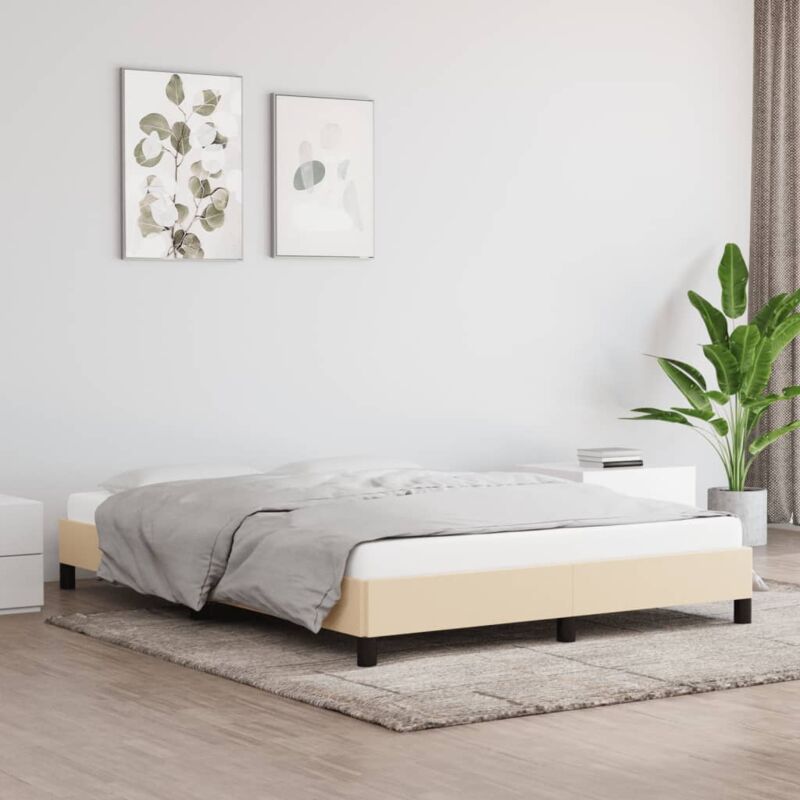 foto del prodotto vidaxl giroletto senza materasso crema 140x200 cm in tessuto