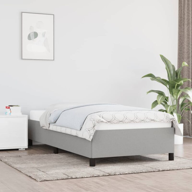 foto del prodotto vidaxl giroletto senza materasso grigio chiaro 100x200 cm tessuto
