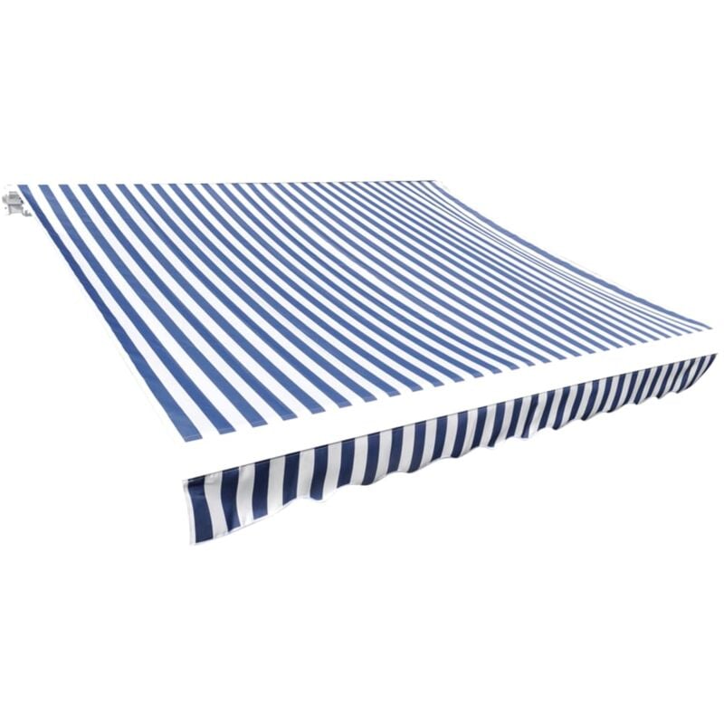 foto del prodotto vidaxl tendone parasole in tela blu e bianco 500x300 cm
