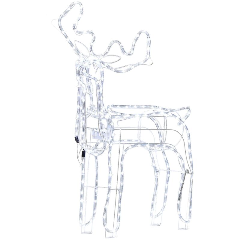 foto del prodotto indoor outdoor led decorazione natale accessorio animato renna led luci illuminazione metallo bianco innes