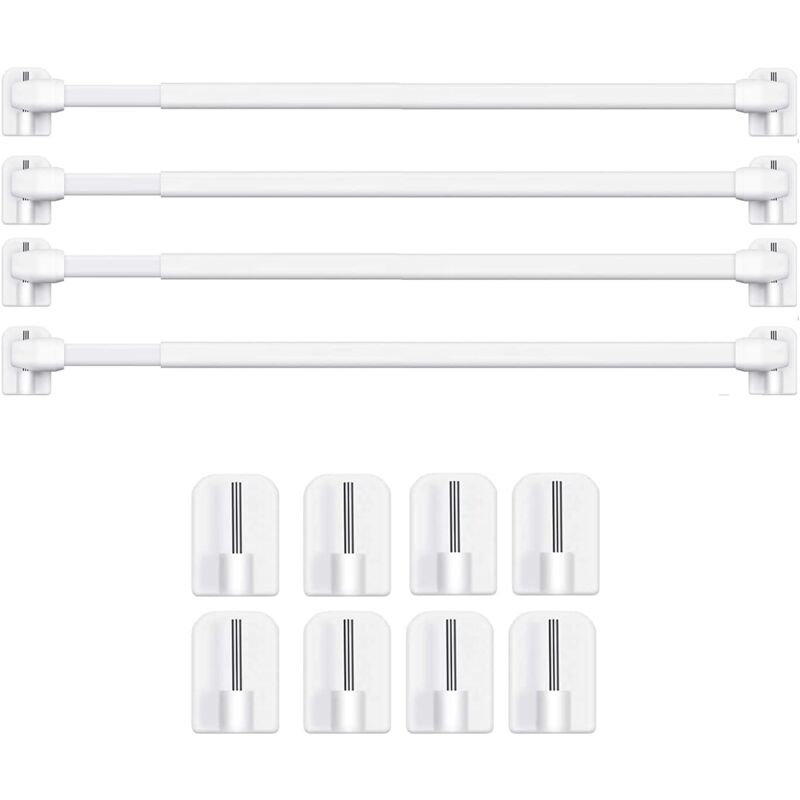foto del prodotto aste per vetri espandibili asta per tende senza foratura per finestre in pvc per asta per tende adesiva 4pcs 40 60cm 
