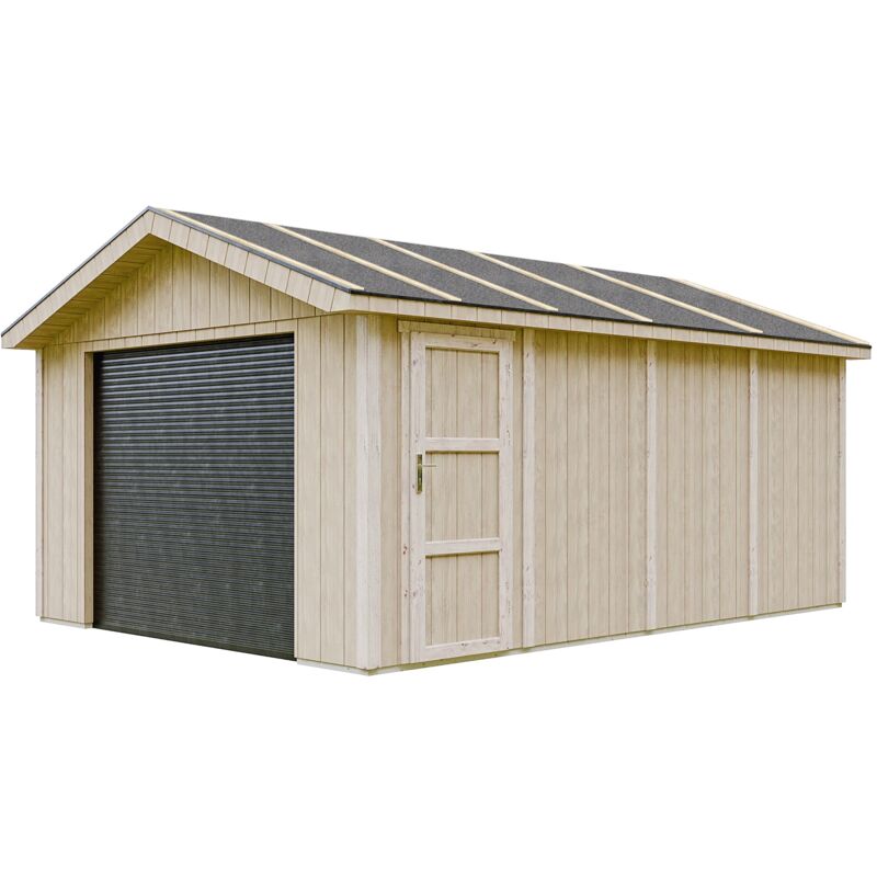 foto del prodotto timbela garage di qualit premium 17 m l378xl530 cm garage per auto, moto, biciclette e macchine da giardinaggio costruzione con pannelli lp
