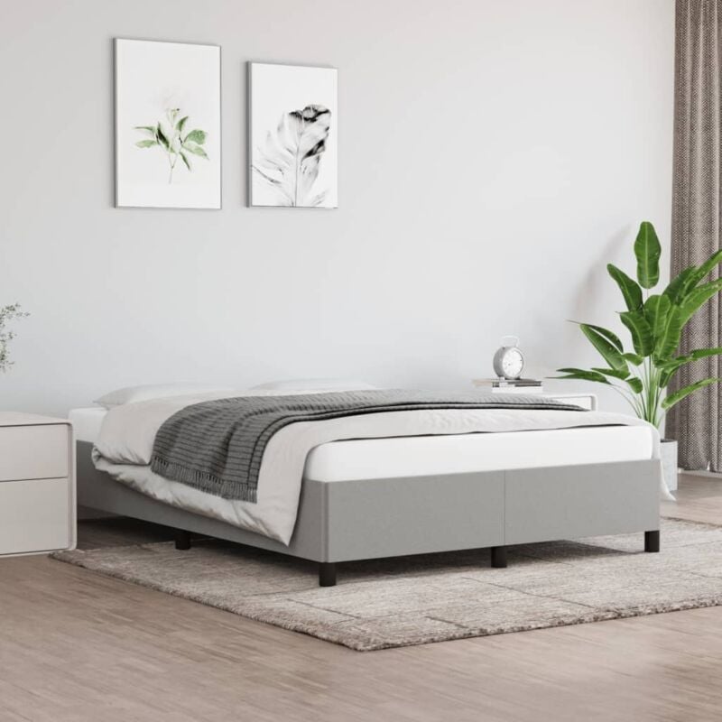 foto del prodotto vidaxl giroletto senza materasso grigio chiaro 140x190 cm tessuto