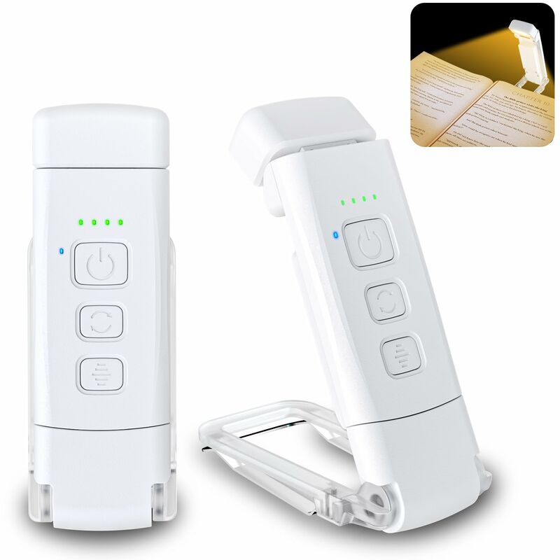 immagine 0 del prodotto alyvisun luce da lettura, 3 modalit di colore e 5 livelli di luminosit regolabili, funzione timer e ricaricabile via usb , lampada da libro con