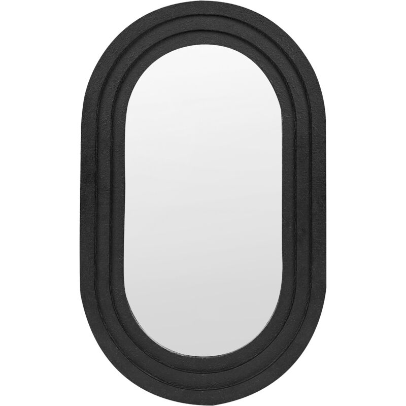 foto del prodotto beliani specchio decorativo da parete in metallo 43 x 69 cm nero massilly
