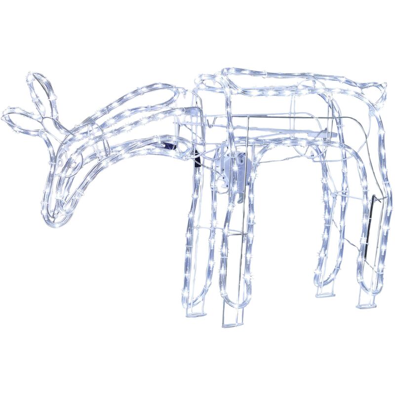 foto del prodotto beliani indoor outdoor led decorazione natale accessorio animato capriolo led luci illuminazione metallo bianco kristnes