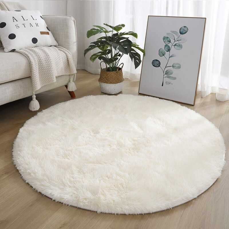 foto del prodotto freosen tappeto rotondo da 120 cm tappeto per camera da letto soggiorno antiscivolo morbido e soffice tappeto a pelo lungo tappetino grande per