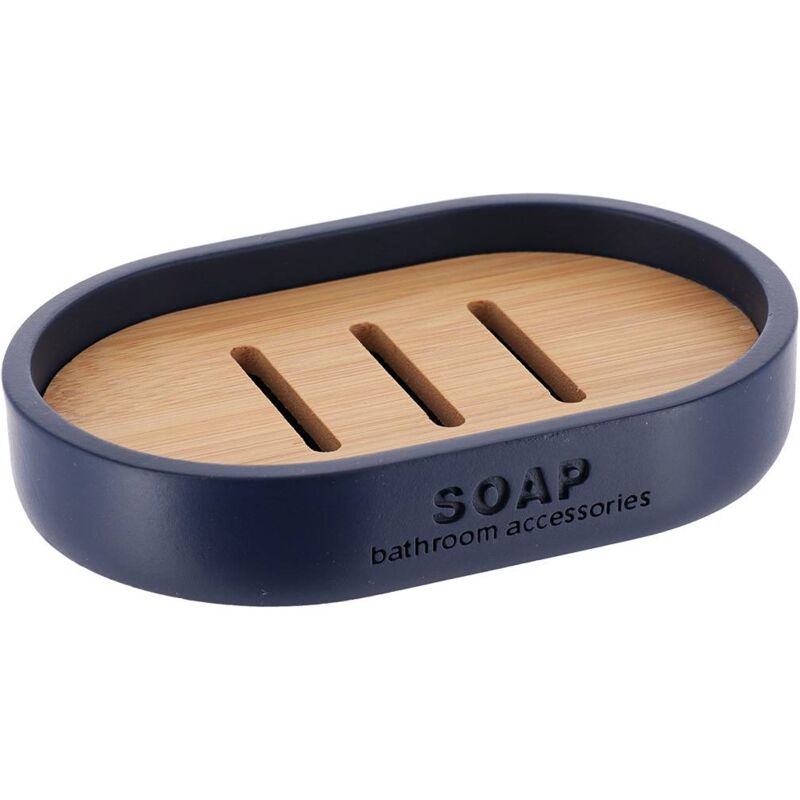 foto del prodotto portasapone in poliresina blu navy tendance