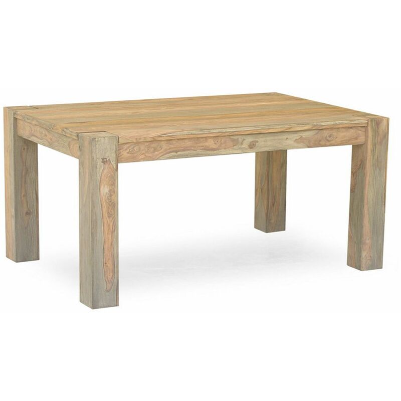 foto del prodotto tavolo da pranzo in legno di sheesham palissandro 160x90x76 grigio scuro oliato nature grey 504