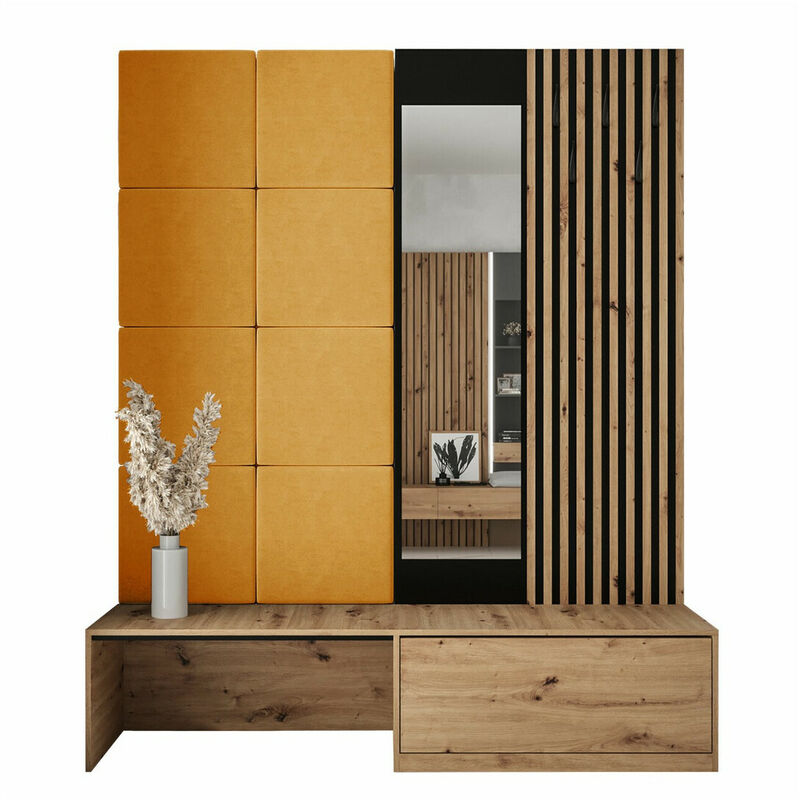 foto del prodotto set arredo da corridoio hartford 322, rovere artisan manila 32, 205x172x42cm, con, arazzo, truciolare laminato, da terra