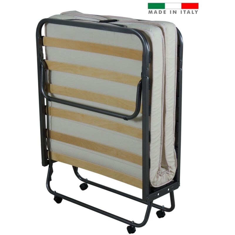 foto del prodotto brandina letto pieghevole con materasso trapuntato da 10 cm 80x200x37 cm