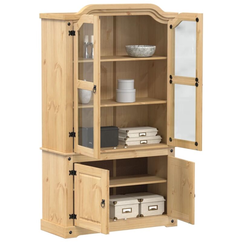 foto del prodotto vidaxl vetrina corona 103,5x42x180 cm in legno massello di pino