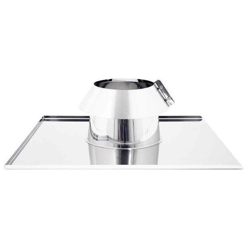 foto del prodotto faldale piano in acciaio inox 6 decimi aisi 304 per tubo da 120mm