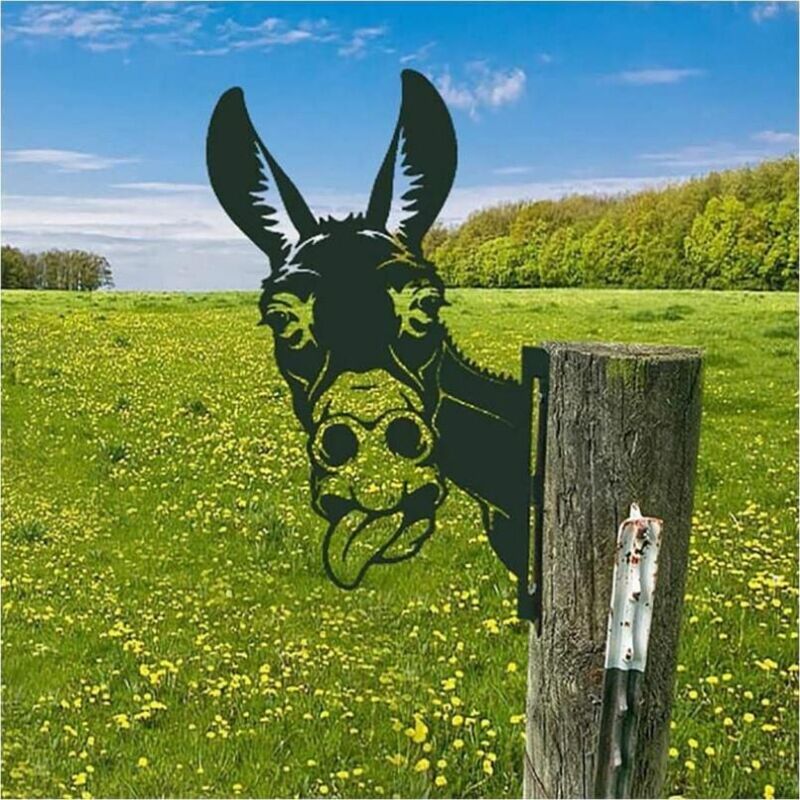 foto del prodotto fortuneville gu.b bon ornamenti da giardino asino in metallo per recinzioni decorazioni esterne casa asino animali decorazioni da giardino sculture