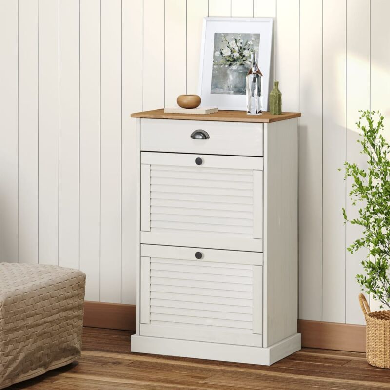 foto del prodotto vidaxl scarpiera vigo 60x35x96 cm in legno massello di pino bianco