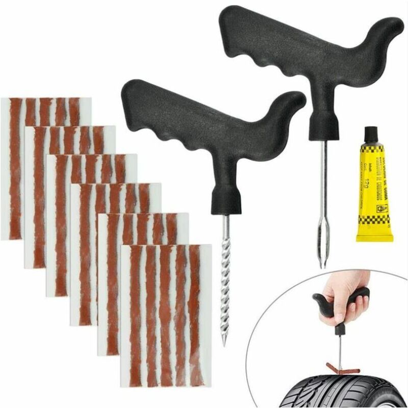 foto del prodotto fortuneville 30 pezzi punta per riparazione pneumatici in gomma naturale punta per pneumatici per auto 6mm10cm kit di riparazione pneumatici per