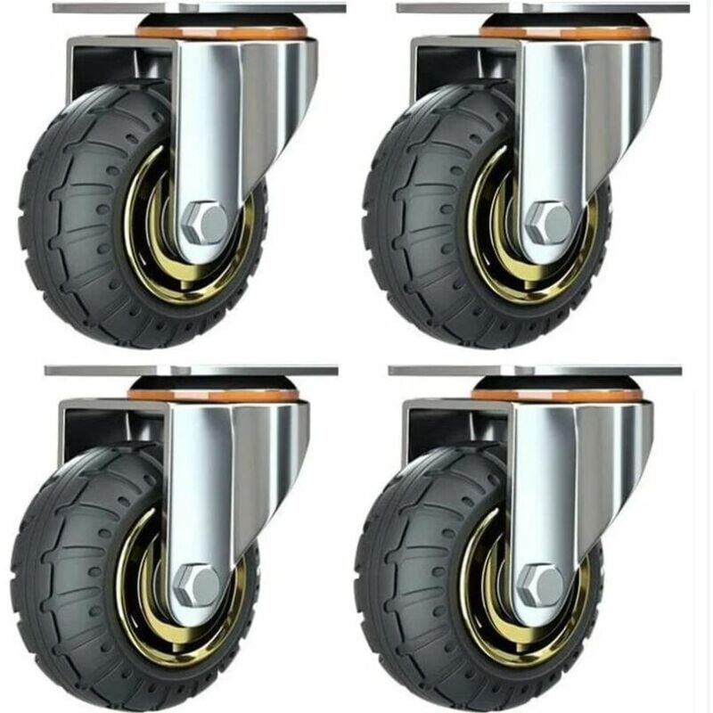 foto del prodotto fortuneville kit 4 ruote universali da 3 pollici senza freni ruote trolley silenziose ruote universali ruote piroettanti ruote a piastra