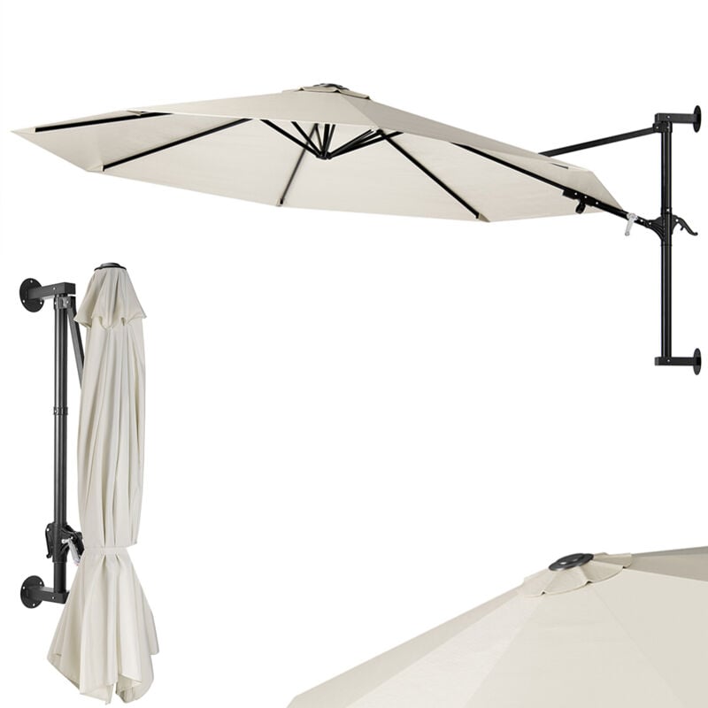foto del prodotto ombrellone a muro 300 cm parasole parete struttura metallo gazebo air vent beige