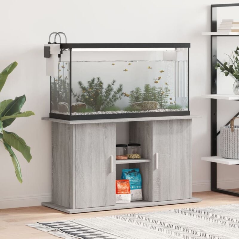 foto del prodotto supporto acquario 101x41x58 cm legno multistrato grigio sonoma vidaxl